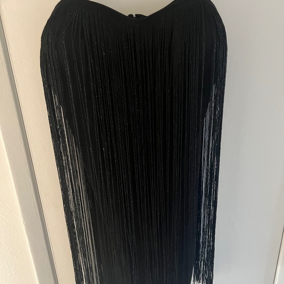 Forever 21 Black Fringe Flapper Mini Dress SIZE LARGE. Worn once. - Picture 2 of 5